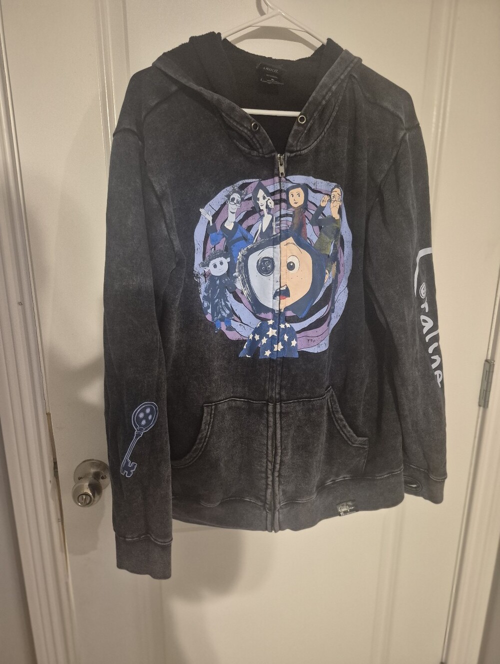 Coraline Graphic Print Zip up Hoodie